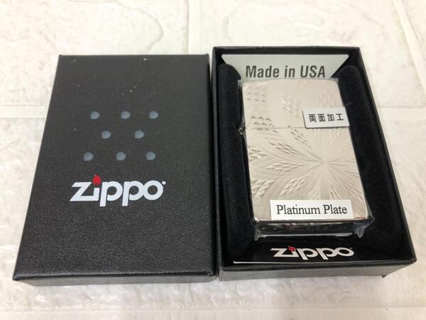 ZIPPO ライター ダイヤモンドカット スパイラル ジッポ 両面加工
