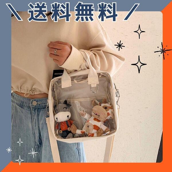 3WAY クリアバッグ ショルダーバッグ 推し活 痛バ オフホワイト 白【新品】