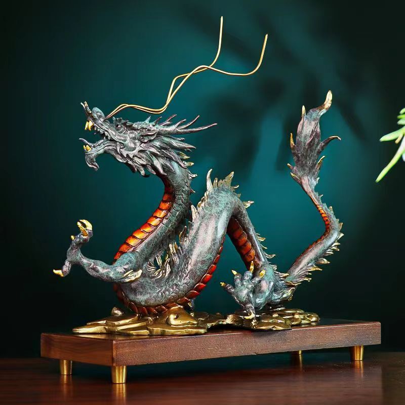 時代物　純銅製泥金龍　アンティーク　置物　古美術 時代物純銅製泥金龍アンティーク置物古美術