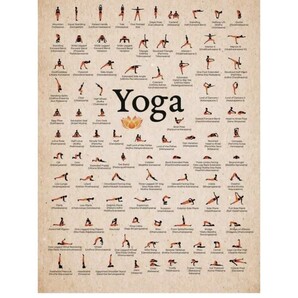 【送料無料・匿名発送】ヨガ YOGA ポーズコレクション ポスター 30×42cm キャンバス 立ち木のポーズ シャバーサナ ダウンドッグ