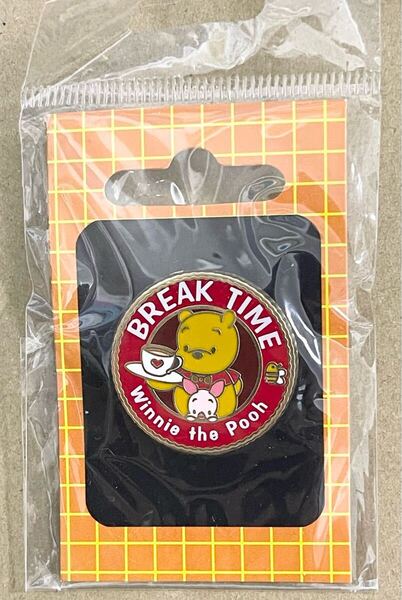 くまのプーさん BREAK TIME ブレイクタイム 赤 ピン ディズニー ディズニーストア