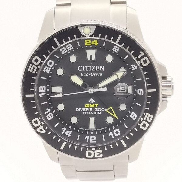 【極美品】CITIZEN シチズン PROMASTER プロマスター MARINEシリーズ GMTダイバー BJ7110-89E 箱保付きメンズ腕時計
