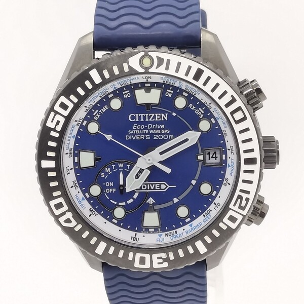 【美品】CITIZEN シチズン PROMASTERプロマスター エコ・ドライブ GPS衛星電波 ダイバー200m CC5006-06L 箱付きメンズ腕時計