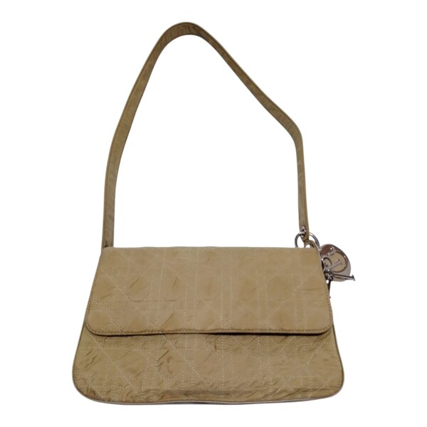 レア vintage Christian Dior レディディオール カナージュ ショルダーバッグ ハンドバッグ ベージュ 斜め掛け ロゴ チャーム shoulder bag