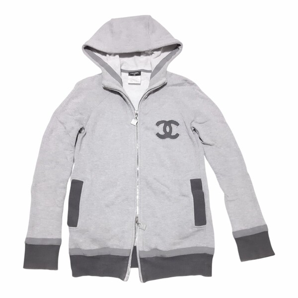 レア CHANEL 2010 デカココマーク ジップアップ パーカー トレーナー ジャケット CC logo zip up hoodie jacket ココマーク P37996K02523