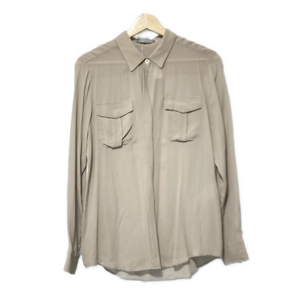 極美品　Theory luxe 長袖シャツブラウス ブラウンベージュ　M Theory luxe 20aw 長袖シャツブラウス ブラウン - メルカリ