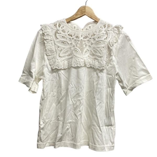 ☆新品未使用☆MUVEIL スカラップレースTシャツ 38サイズ ホワイト ☆新品未使用☆MUVEIL スカラップレースTシャツ 38サイズ