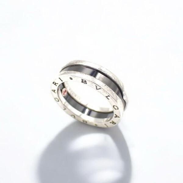 箱/ギャラ ブルガリ BVLGARI セーブザチルドレン リング 指輪 59 18号 925 スターリングシルバー シルバー ブラック セラミック 3166