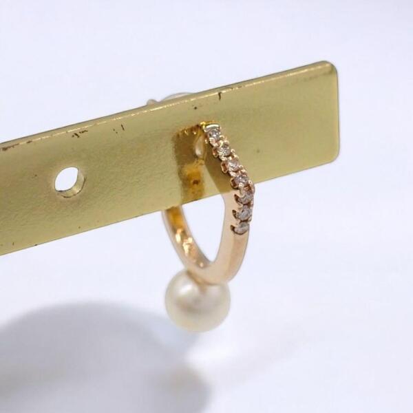 箱 ヒロタカ Hirotaka ピアス ダイヤ ダイヤモンド 0.03ct パール 真珠 あこや K10 Manhattan Pearl Diamond Earring ゴールド 2841