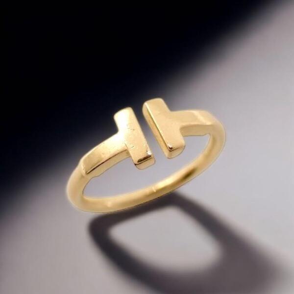 箱 Tiffany&co. ティファニー Tワイヤー リング 指輪 7.5号 750 K18YG イエローゴールド ジュエリー 3295