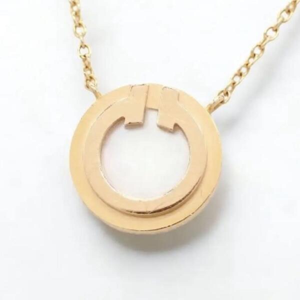 箱 Tiffany & co. ティファニー T TWO サークル シェル マザーオブパール ネックレス ペンダント 750 K18YG イエローゴールド 3278