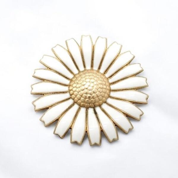 Georg Jensen ジョージジェンセン デイジー ブローチ ピンブローチ コサージュ 花 フラワー 925 ホワイト ゴールド 3222