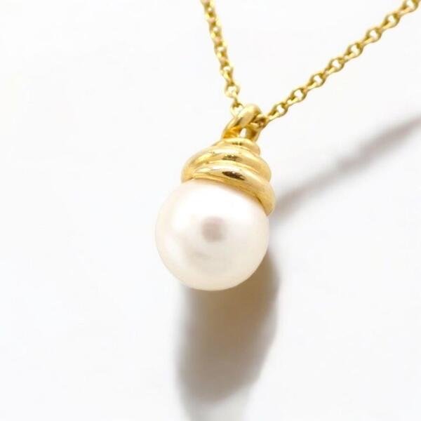 Tiffany & co. ティファニー パール 真珠 750 ツイスト ネックレス ペンダント K18YG 3212