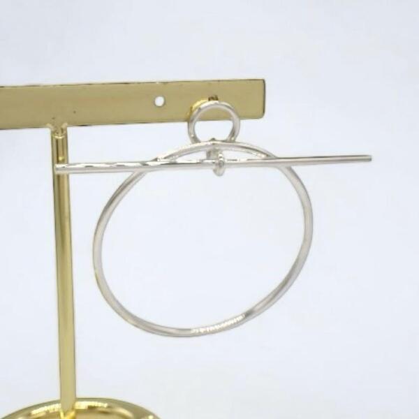 箱 HERMES エルメス ループMM フープ ピアス シングル サークル 片耳 925 シルバー スターリングシルバー 3305