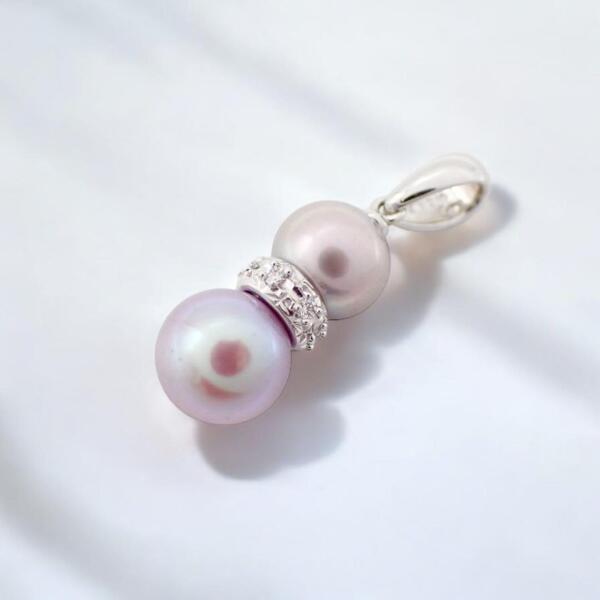 田崎真珠 TASAKI タサキ ネックレストップ ペンダントトップ あこや パール 真珠 ダイヤ ダイヤモンド 0.06ct K18WG ホワイトゴールド 3303