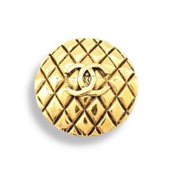 箱 CHANEL シャネル マトラッセ ココマーク ブローチ ピンブローチ ラウンド サークル ヴィンテージ ゴールド アクセサリー 3366