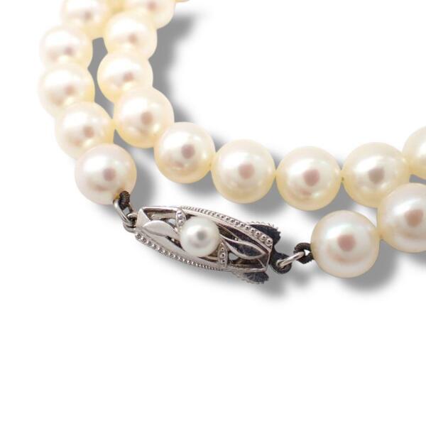 MIKIMOTO ミキモト あこや パール 真珠 あこや真珠 7.0-7.5mm ネックレス チョーカー K14WG K14 39cm ホワイトゴールド 3417