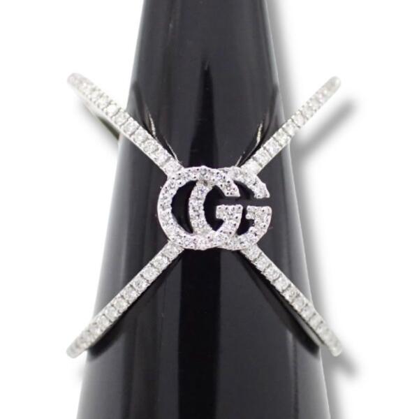 箱 グッチ GUCCI GGランニング ダイヤ ダイヤモンド 指輪 リング 750 K18WG K18 WG ホワイトゴールド 12号 3406