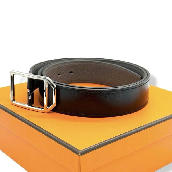 使用わずか エルメス ベルト メンズ サイズ90 リバーシブル ブラック HERMES 小物 レザー シルバー ブランド アクセサリー co2