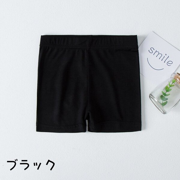 ★さらさらオーバーパンツ インナー 見せパン ペチパンツ キッズ 黒無地 130 135 レーヨン&ポリウレタン ユニクロ130程度 定価760円★