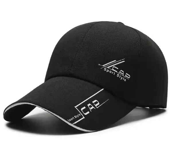 帽子/野球帽/キャップ『スポーツスタイルキャップ つば長め black』新品未着用