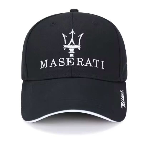 帽子/野球帽/キャップ『MASERATIマセラティ 刺繍 black/ホワイトエッジ』新品