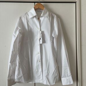 送料込み 新品 Everqlades 長袖シャツ 長袖ブラウス 13号 白無地ホワイト スキッパー UV CUT 送料無料