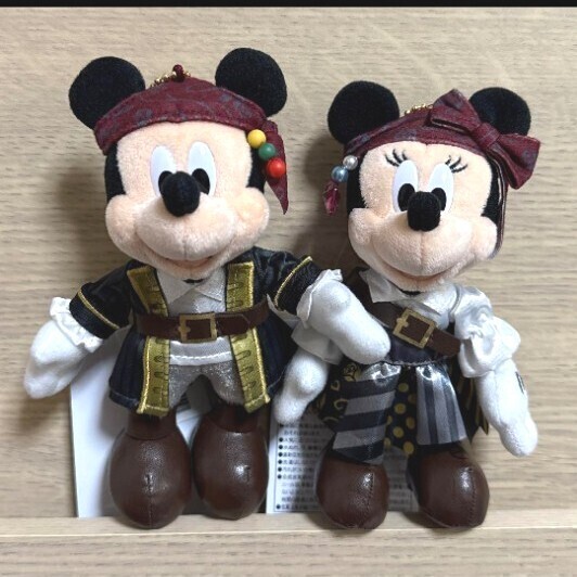 ★タグ付き★ディズニーランド ディズニーシー ディズニー パイレーツ ぬいぐるみバッジ ぬいぐるみ ミッキー ミニー パルパルーザ