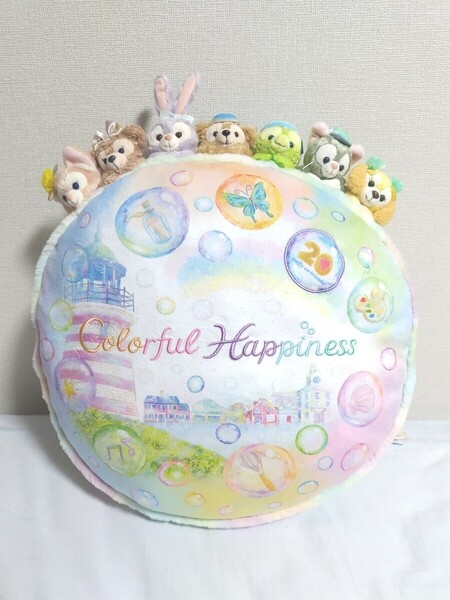 タグ付★お顔厳選★ディズニーシー ディズニーランド ディズニー カラフルハピネス クッション ダッフィー リーナベル パルパルーザ