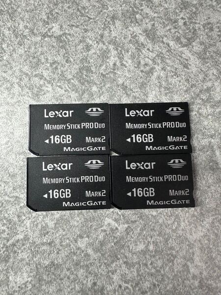 ■動作確認済■ Lexar メモリースティック PRO Duo 16GB 4枚まとめ売りメモリーカード デジカメ PSP memory stick SONY SanDisk