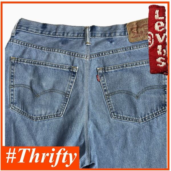 送料無料 即決★リーバイス 550★ W50 超ビッグサイズ テーパード デニム メンズ Levi's アメカジ ジーンズ 赤タブ ストリート p240412