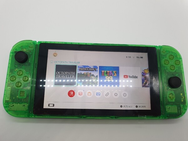 激レア 送料込 未対策機? スーパーカスタムクリアーグリーン 任天堂 Nintendo Switch ニンテンドースイッチ本体 ジョイコンセット
