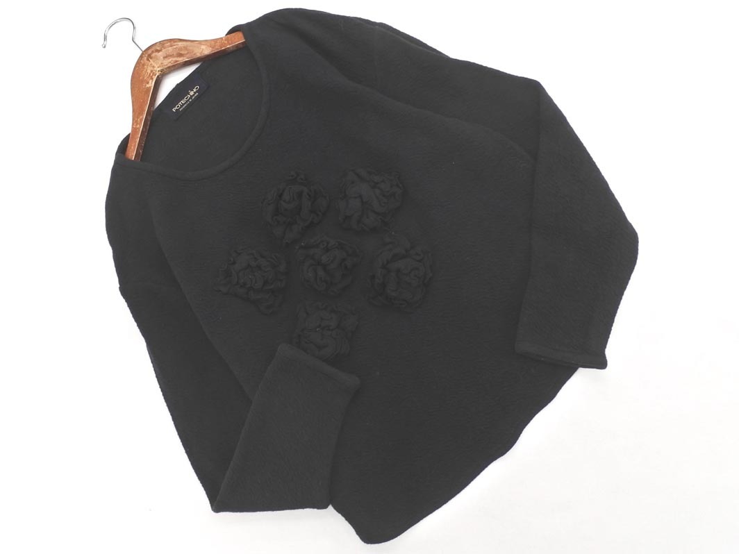 F439/POTECHINO ポテチーノ Tシャツ カットソー ロゴ 52 黒の