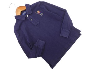 POLO RALPH LAUREN ポロ ラルフローレン ポロベア 刺繍 ポロシャツ size6(120cm)/紺 ■◇ ☆ fec0
