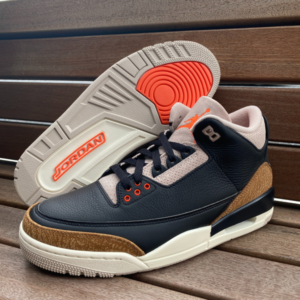 正規品 【us8.5】 NIKE AIR JORDAN3 RETRO ナイキ エアジョーダン3 レトロ AJ3 エレファント柄 アースカラー 黒 オレンジ 26.5cm (AJ61)