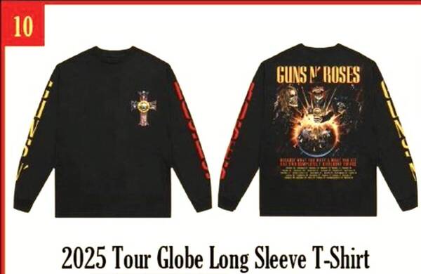 GUNS'N ROSES ガンズアンドローゼズ 2025 K-アリーナ限定 ロングTシャツ 10番 Lサイズ 新品未使用
