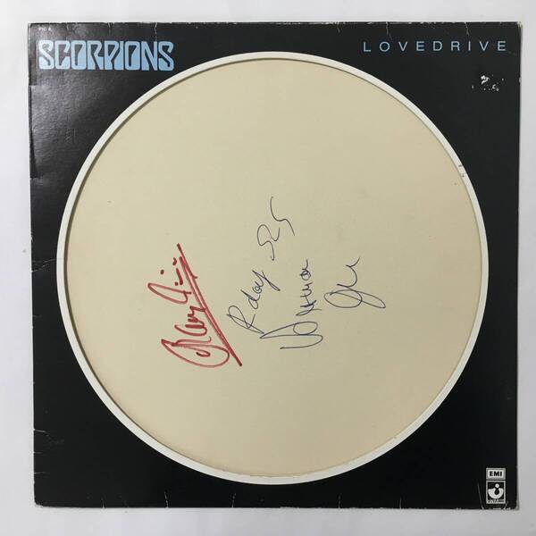SCORPIONS LOVEDRIVE FRANCE盤 AUTOGRAPHED BY KLAUS RUDOLF HERMAN サイン ルドルフ、クラウス、ハーマン