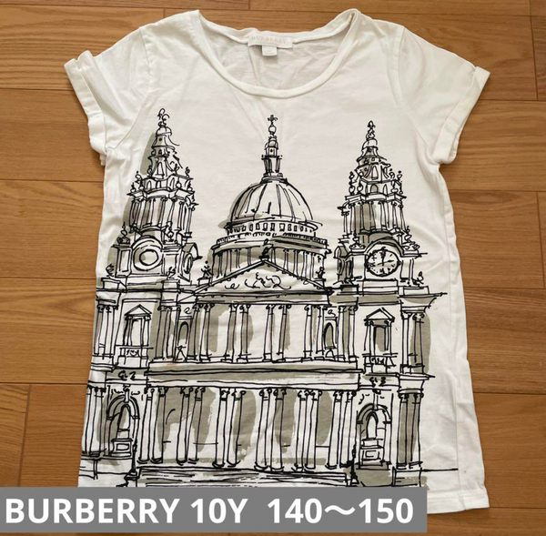 BURBERRY 子供用 Tシャツ 10Y ホワイト 140 150 美品