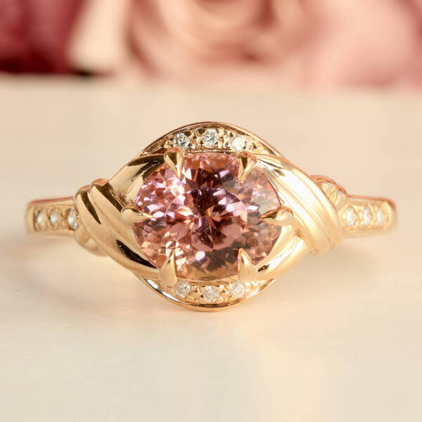 K18 PG Ark Jem ピンクトルマリン 1.65ct ダイヤモンド 0.05ct リング 750 指輪 アークジェム