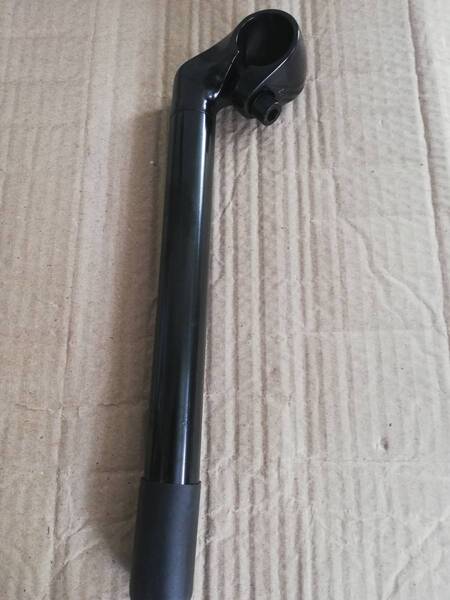 ハンドルポスト 黒 スチール 新品 クランプ径 25.4mm ステム径 22.2mm