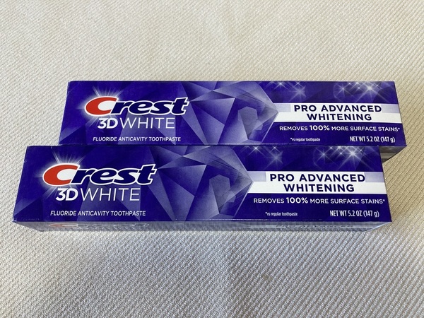 クレスト 3Dホワイト プロ アドバンス ホワイトニング 147g×2個 大容量 歯磨き粉 ラージサイズ USA Crest 3DWHITE PRO ADVANCED WHITENING