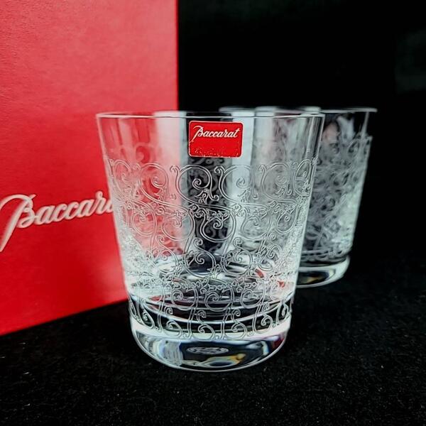 ∞未使用∞バカラ Baccarat ローハン エッチング 波 タンブラー 2客 ペア 箱つき