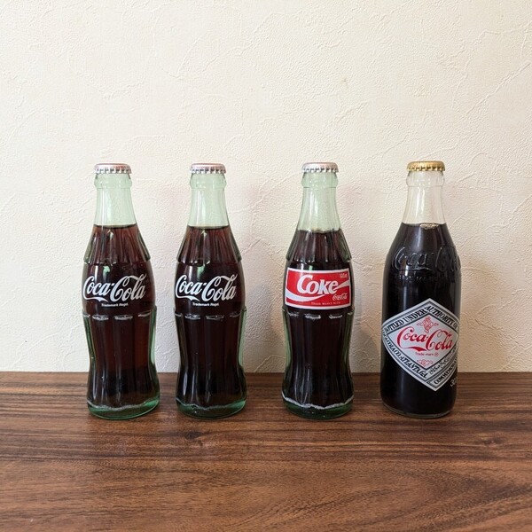 当時物 80年代〜90年代 コカコーラ クラシックボトル 4本セット 昭和レトロ