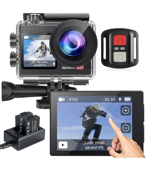 Speed20 アクションカメラ 4K 20MP 6軸手ぶれ補正 40M防水