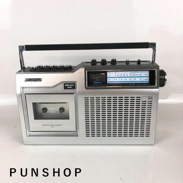 SANSUI サンスイ モノラルラジカセ SCR-3 レトロ おしゃれ 定番人気 送料無料 大人 希少 レア なつかし おでかけ 人気商品 高級