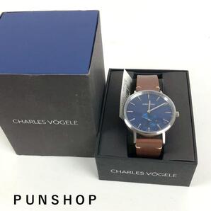 CHARLES VGELE シャルルホーゲレ アナログ 腕時計 ブルー文字盤 おしゃれ 定番人気 送料無料 大人 春夏秋 おでかけ 人気商品 高級