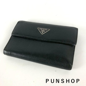 PRADA プラダ 二つ折り財布 ブラック レディース ブランド おしゃれ 定番人気 送料無料 大人 収納抜群 おでかけ 人気商品 高級