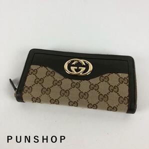 GUCCI グッチ GGキャンバス インターロッキング ラウンドファスナー おしゃれ 定番人気 送料無料 大人 収納抜群 おでかけ 人気商品 高級