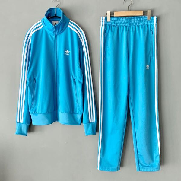 adidas ベッケンバウアー トラックジャケット&パンツ L ブルー セットアップ 上下 スーツ アディダス ジャージー