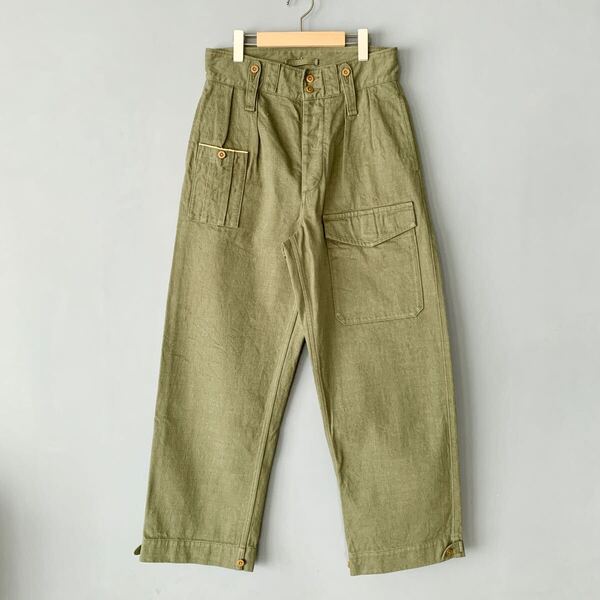 ナイジェル ケーボン British Army Pant Loose Denim 32 nigel cabourn アーミーミリタリーワイドパンツ グリーンデニム イギリス軍 軍パン